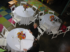Wedding tables set up